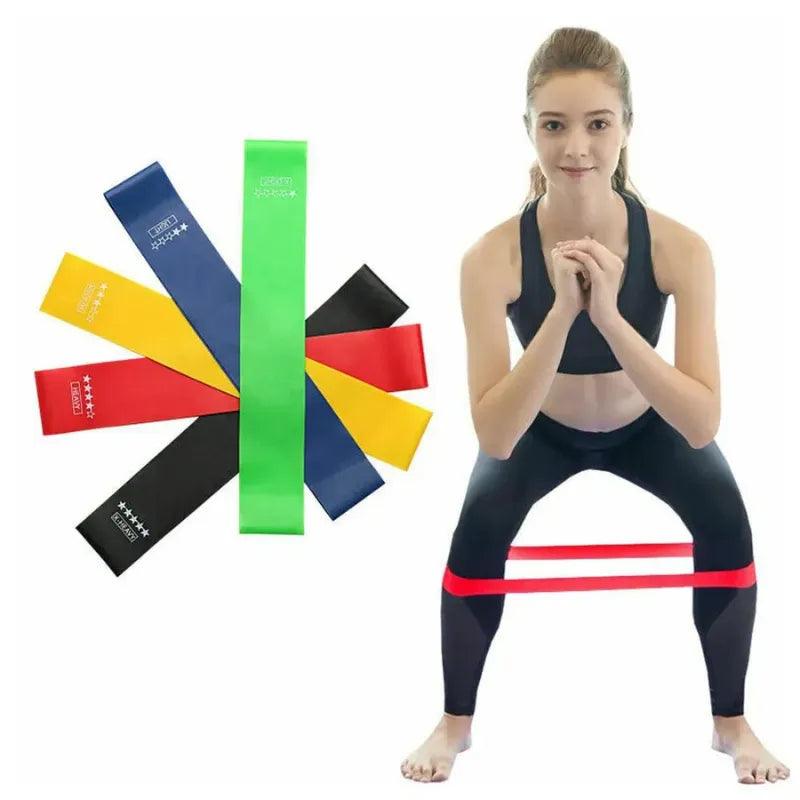 Expressão Corporal - Kit de 5 Mini Faixas Elásticas para exercícios - Galeria desconto 