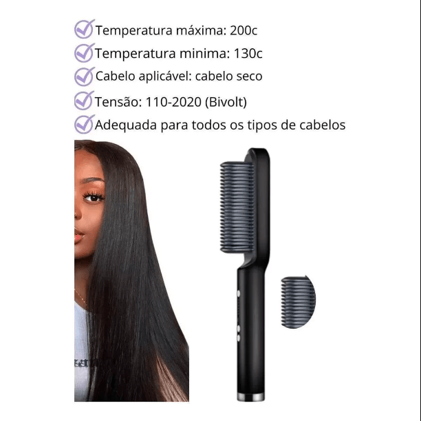 Escova mágica 5 em 1 - Alisa, Seca, Hidrata, Modela e Anti-Frizz - Galeria desconto 