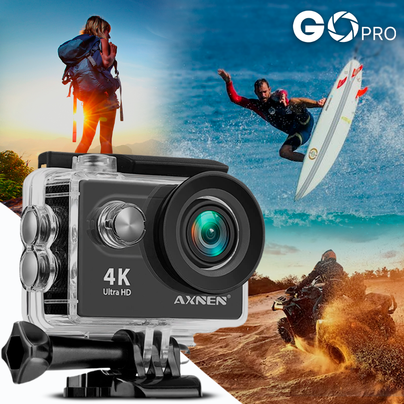 Câmera de Ação Profissional Portátil 4K Ultra HD 60FPS - Estilo Go Pro - Galeria desconto 