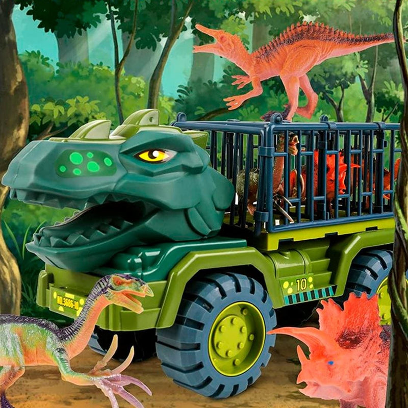 Carrinho Dinossauro Rex + Brinde (12 Dinossauros) - Galeria desconto 